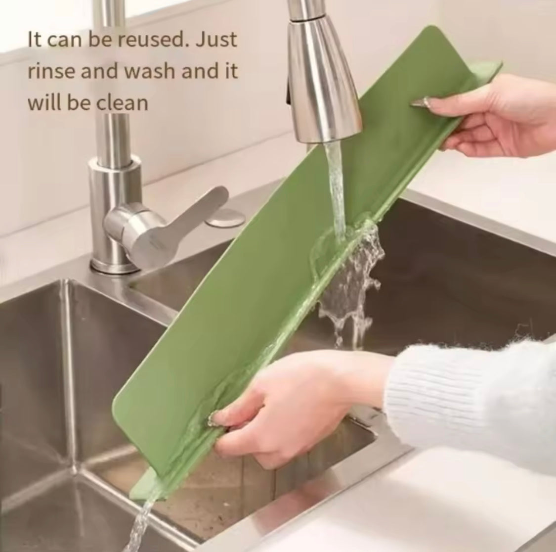 Silicone Sink Splash Guard With Suction, Kitchen Sink Water Splash Guard, Anti Splash Stopper For Kitchen