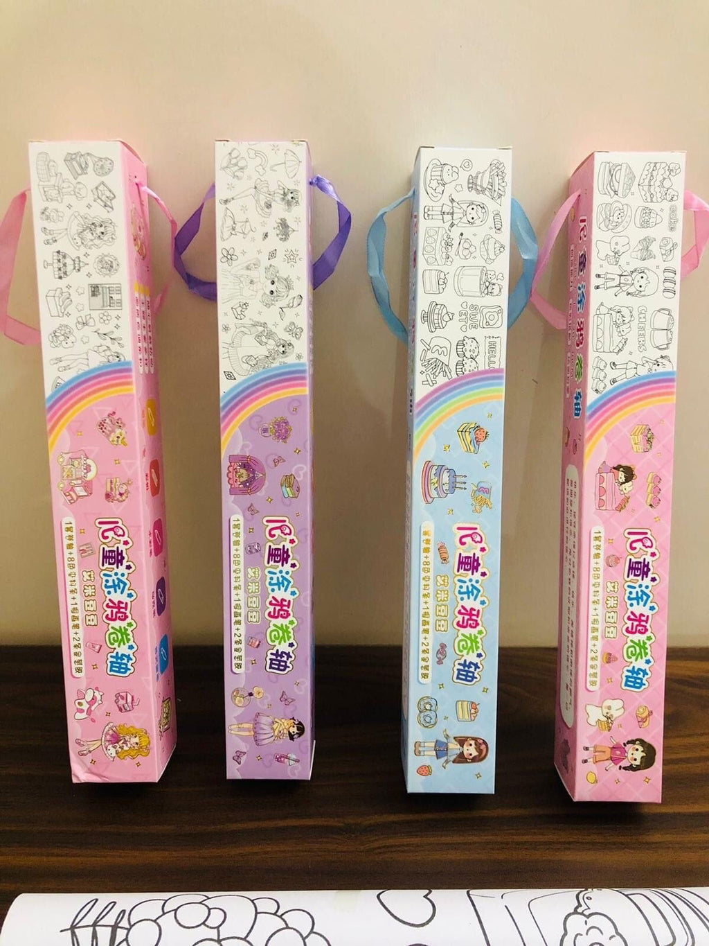 Children's Drawing Roll DIY Coloring Paper Roll Color Filling Paper Graffiti Scroll Paper-cut Kids Painting Toy Educational Toys 7ft